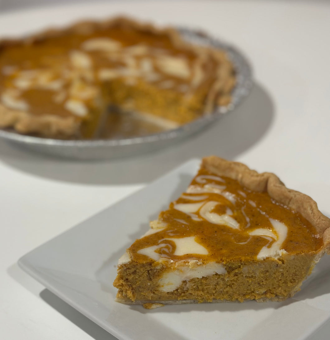 Pumpkin Cheesecake Swirl Pie